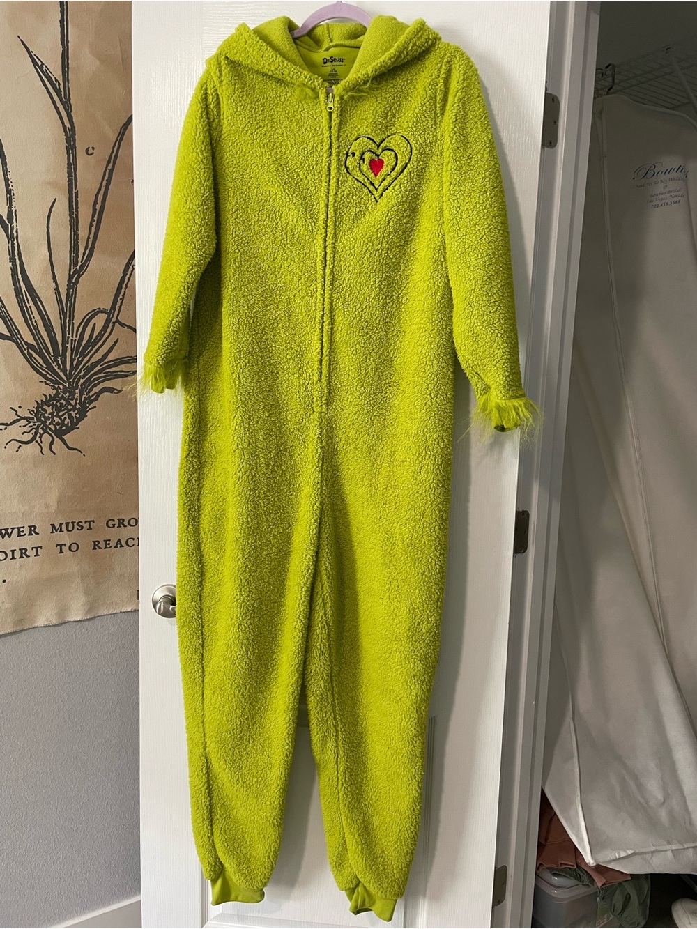 Dr. Seuss’s The Grinch Christmas Onesie, Green, Size Large
